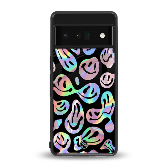 acid smiles chromatic edition back phone cover | glass case for google pixel 6 pro