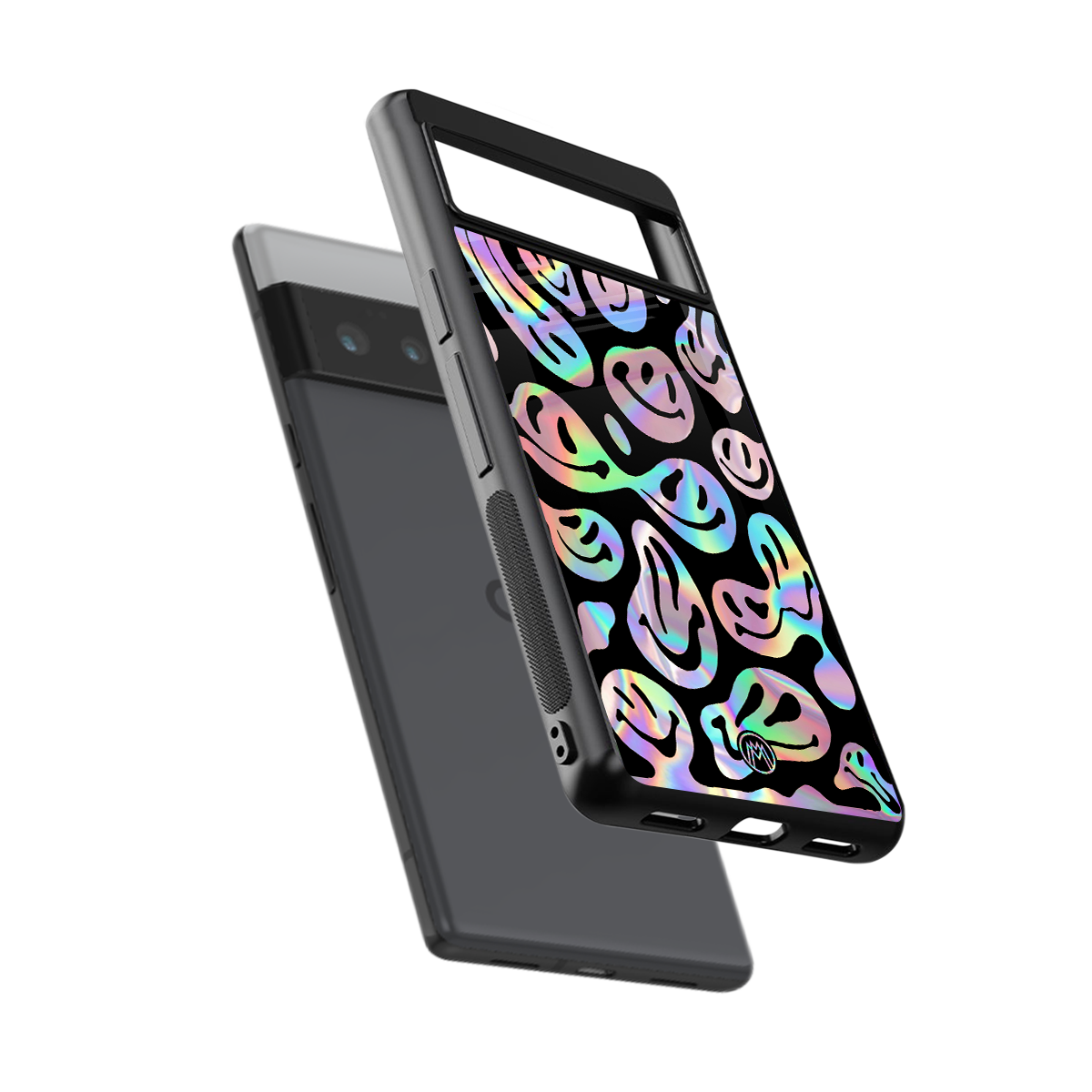 acid smiles chromatic edition back phone cover | glass case for google pixel 6 pro