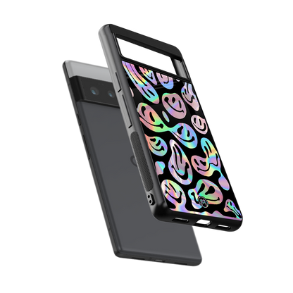 acid smiles chromatic edition back phone cover | glass case for google pixel 6 pro