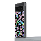 acid smiles chromatic edition back phone cover | glass case for google pixel 6 pro