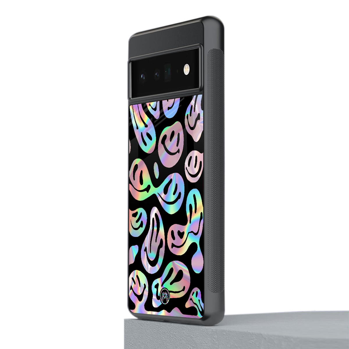 acid smiles chromatic edition back phone cover | glass case for google pixel 6 pro