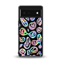 acid smiles chromatic edition back phone cover | glass case for google pixel 6