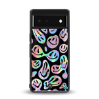 acid smiles chromatic edition back phone cover | glass case for google pixel 6