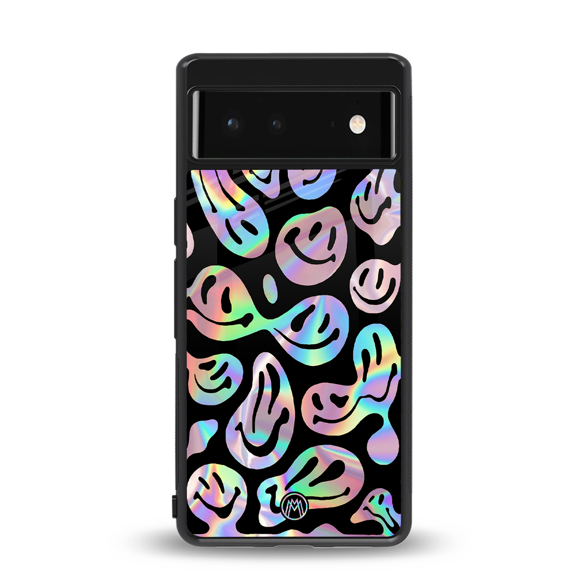 acid smiles chromatic edition back phone cover | glass case for google pixel 6