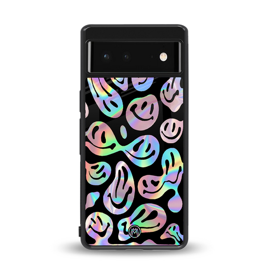 acid smiles chromatic edition back phone cover | glass case for Google Pixel 6A