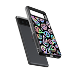 acid smiles chromatic edition back phone cover | glass case for google pixel 6