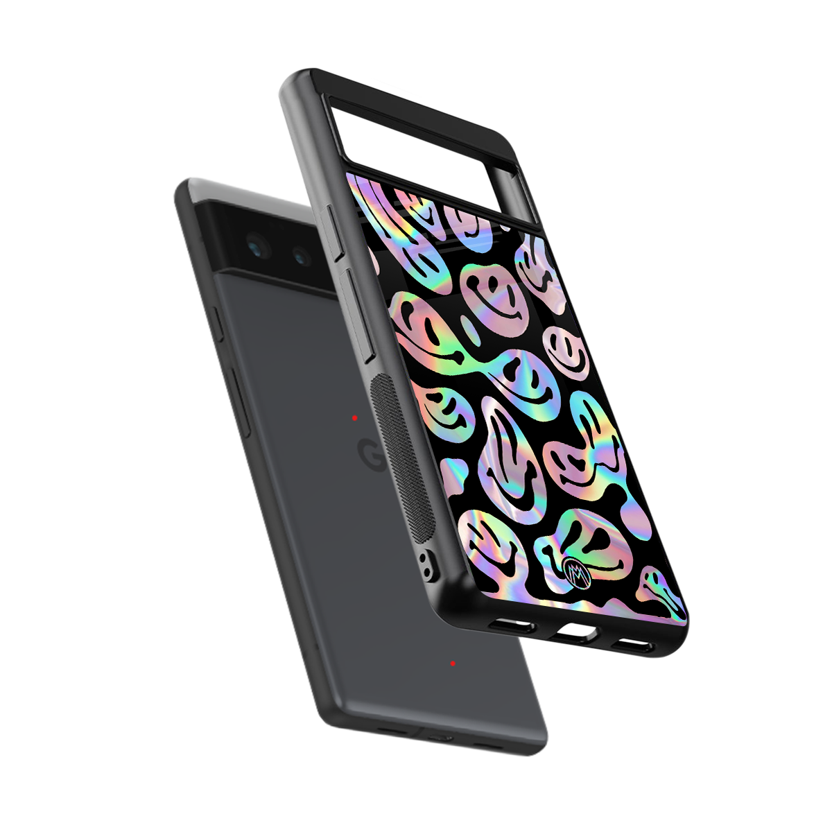 acid smiles chromatic edition back phone cover | glass case for google pixel 6