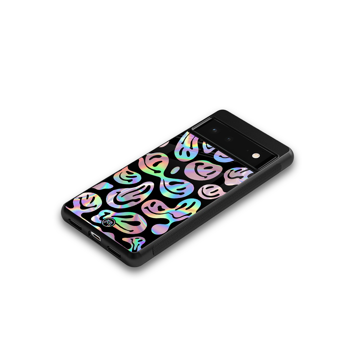 acid smiles chromatic edition back phone cover | glass case for google pixel 6