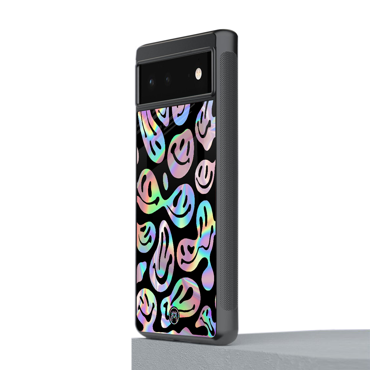 acid smiles chromatic edition back phone cover | glass case for google pixel 6