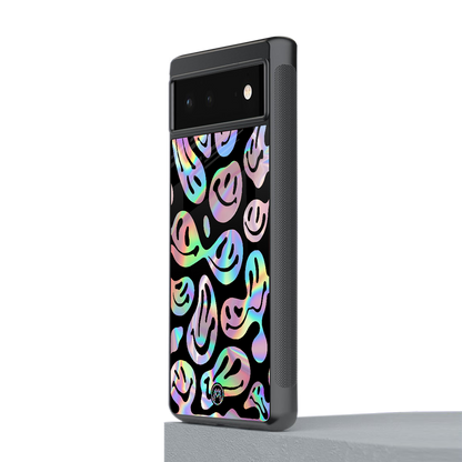 acid smiles chromatic edition back phone cover | glass case for Google Pixel 6A