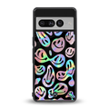 acid smiles chromatic edition back phone cover | glass case for google pixel 7 pro