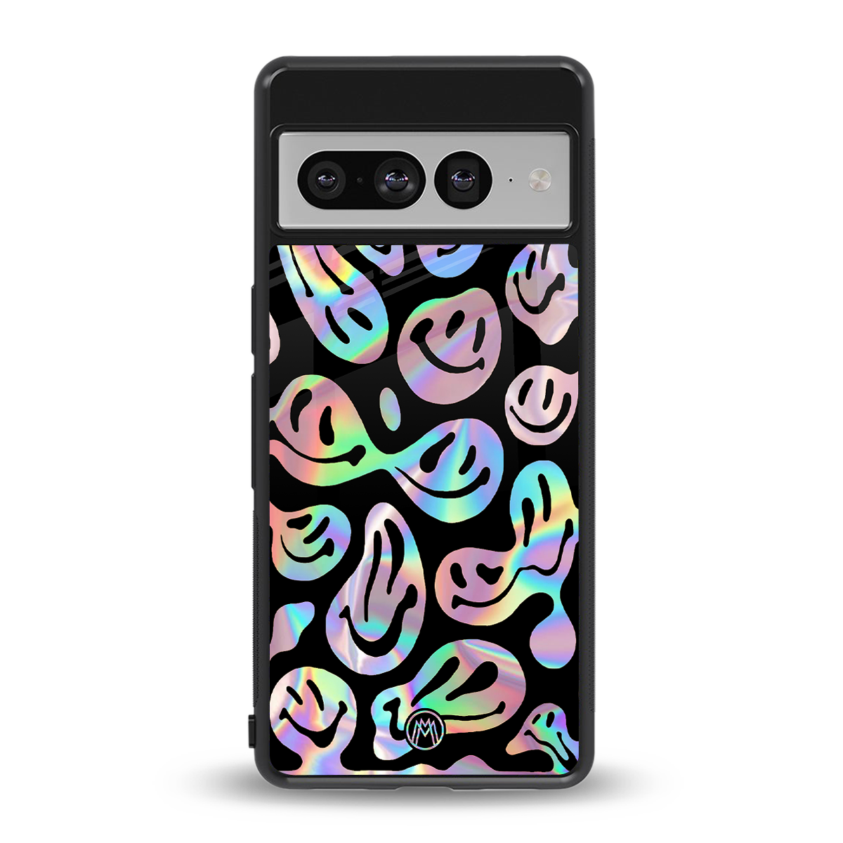acid smiles chromatic edition back phone cover | glass case for google pixel 7 pro