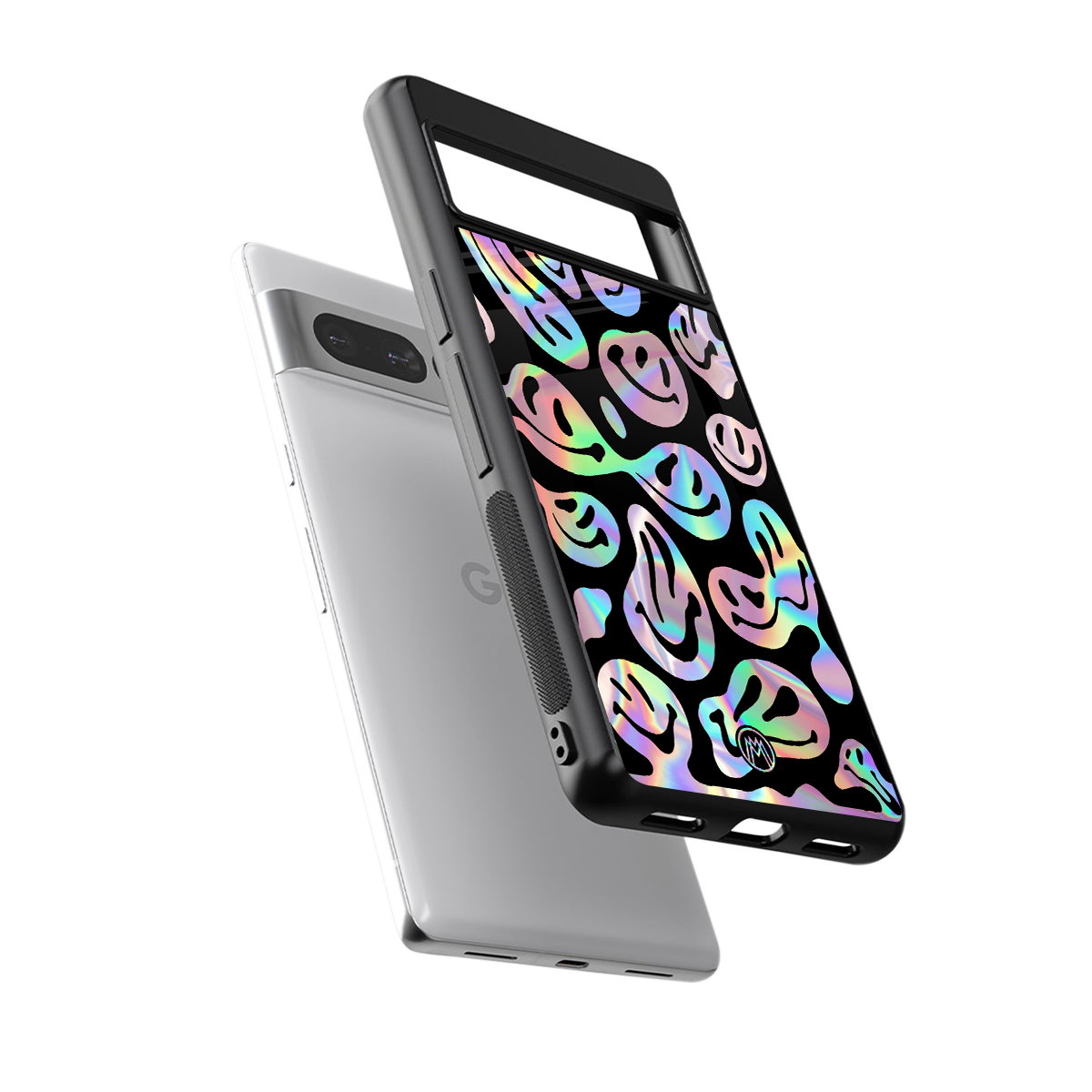 acid smiles chromatic edition back phone cover | glass case for google pixel 7 pro