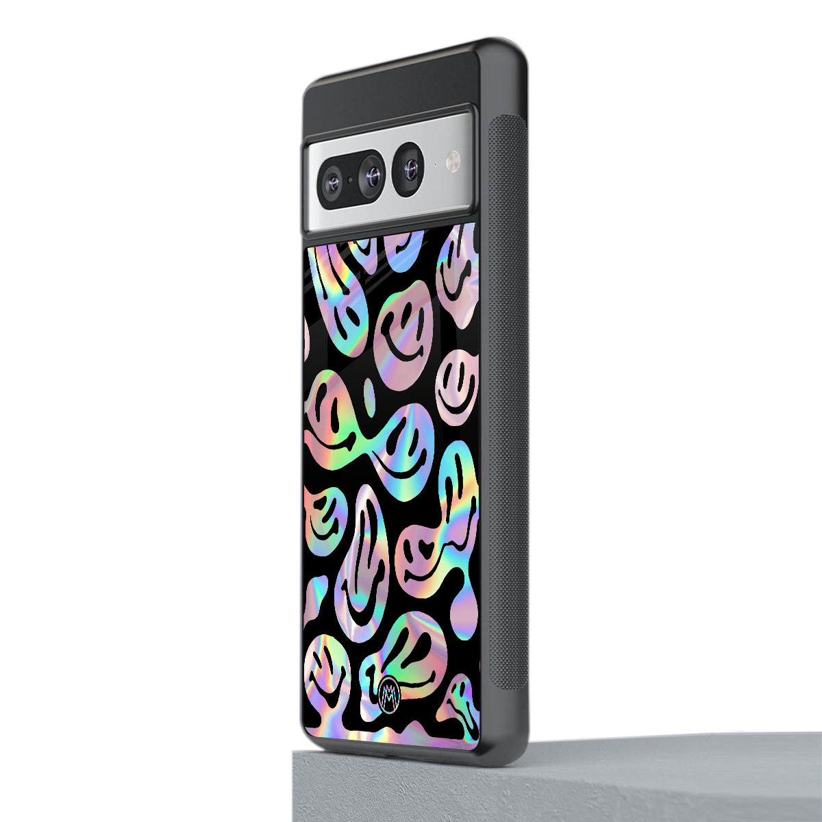 acid smiles chromatic edition back phone cover | glass case for google pixel 7 pro