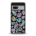 acid smiles chromatic edition back phone cover | glass case for Google Pixel 7