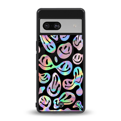 acid smiles chromatic edition back phone cover | glass case for Google Pixel 7