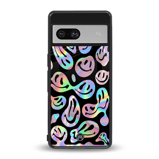 acid smiles chromatic edition back phone cover | glass case for Google Pixel 7