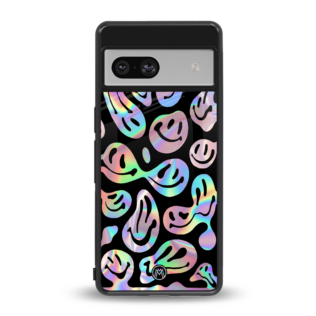 acid smiles chromatic edition back phone cover | glass case for Google Pixel 7A
