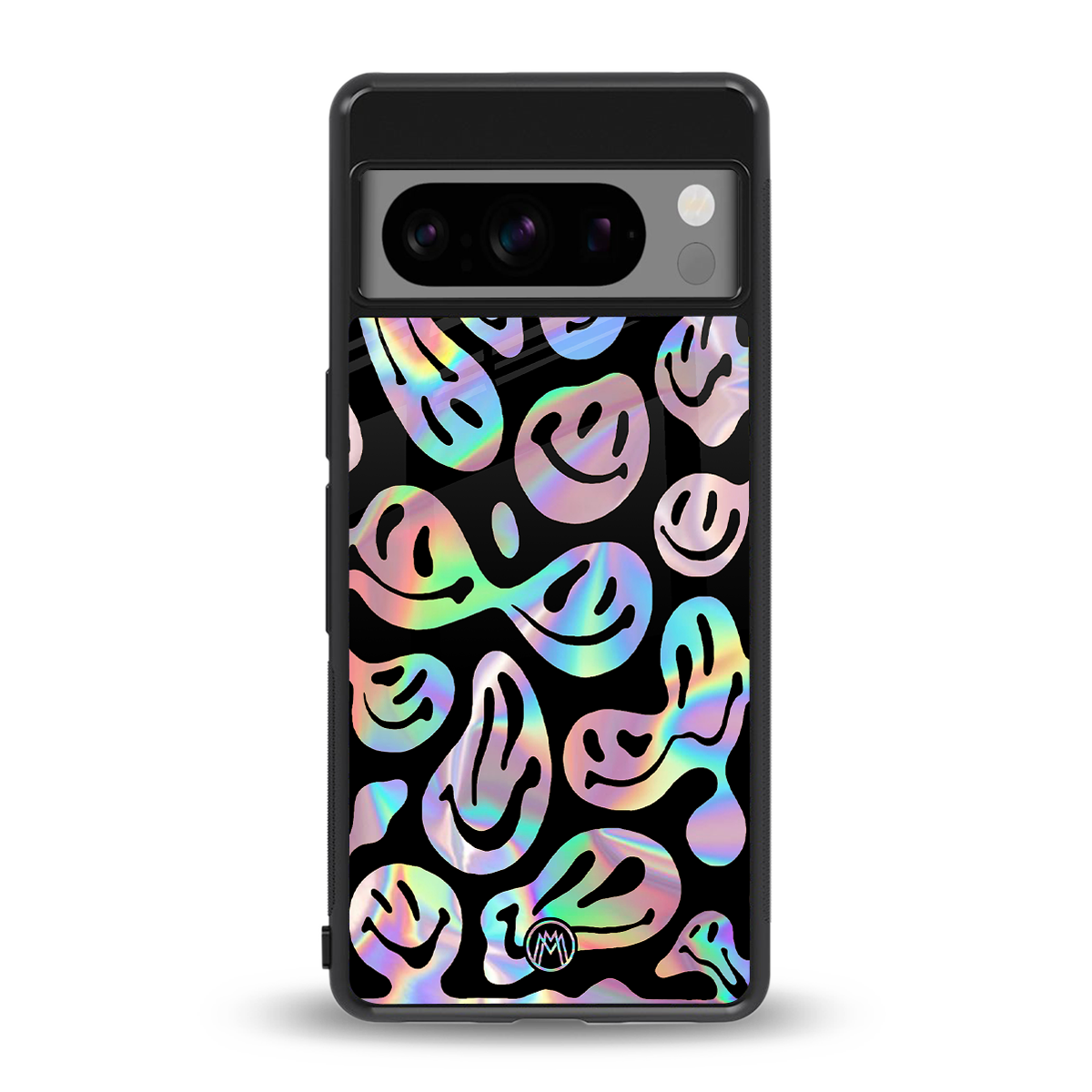 acid smiles chromatic edition back phone cover | glass case for google pixel 8 pro