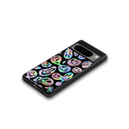 acid smiles chromatic edition back phone cover | glass case for google pixel 8 pro