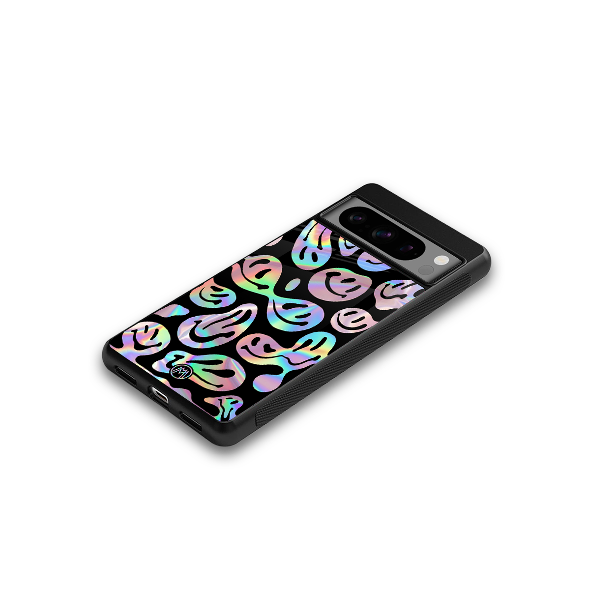 acid smiles chromatic edition back phone cover | glass case for google pixel 8 pro