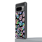 acid smiles chromatic edition back phone cover | glass case for google pixel 8 pro
