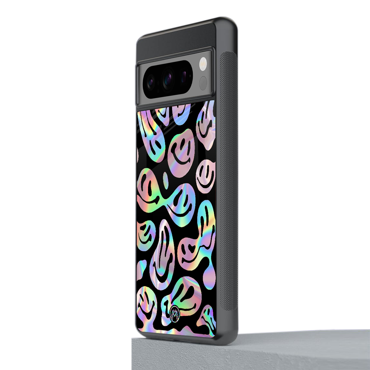 acid smiles chromatic edition back phone cover | glass case for google pixel 8 pro