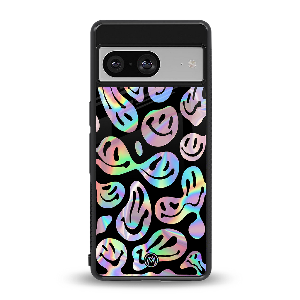 acid smiles chromatic edition back phone cover | glass case for Google Pixel 8