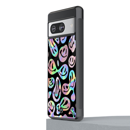acid smiles chromatic edition back phone cover | glass case for Google Pixel 8