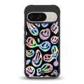 acid smiles chromatic edition back phone cover | glass case for google pixel 9