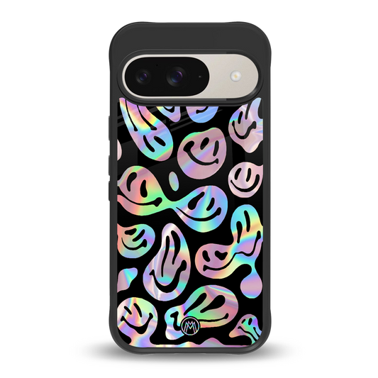 acid smiles chromatic edition back phone cover | glass case for google pixel 9