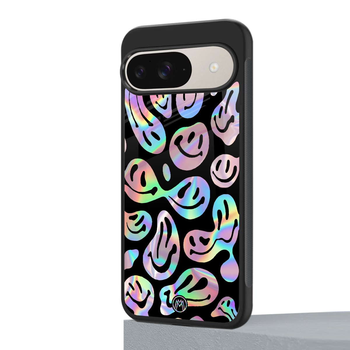 acid smiles chromatic edition back phone cover | glass case for google pixel 9