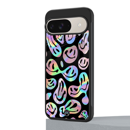 acid smiles chromatic edition back phone cover | glass case for google pixel 9