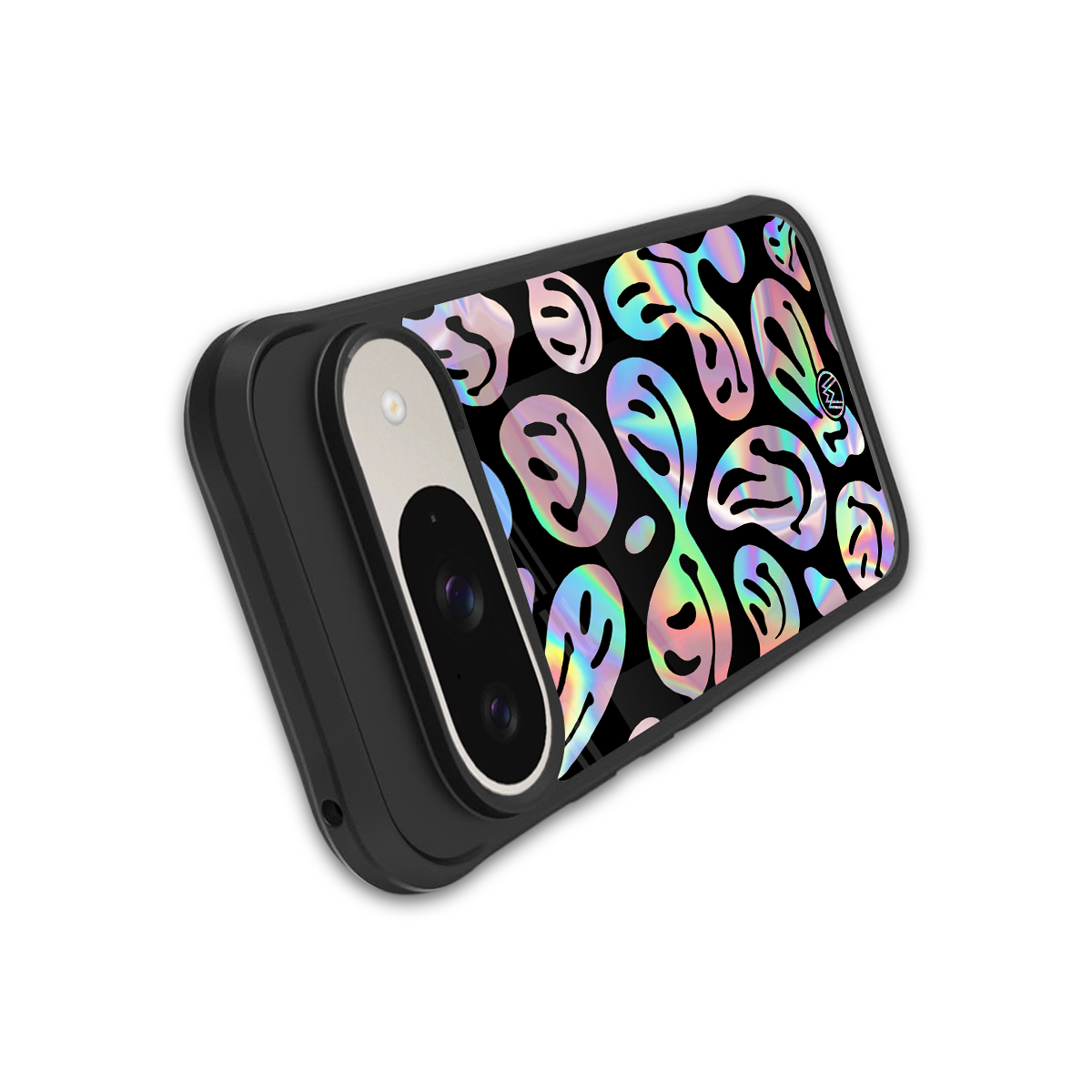 acid smiles chromatic edition back phone cover | glass case for google pixel 9