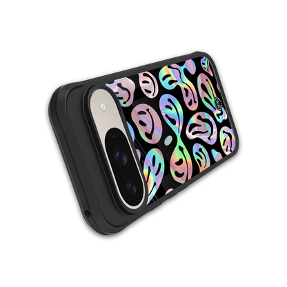 acid smiles chromatic edition back phone cover | glass case for google pixel 9