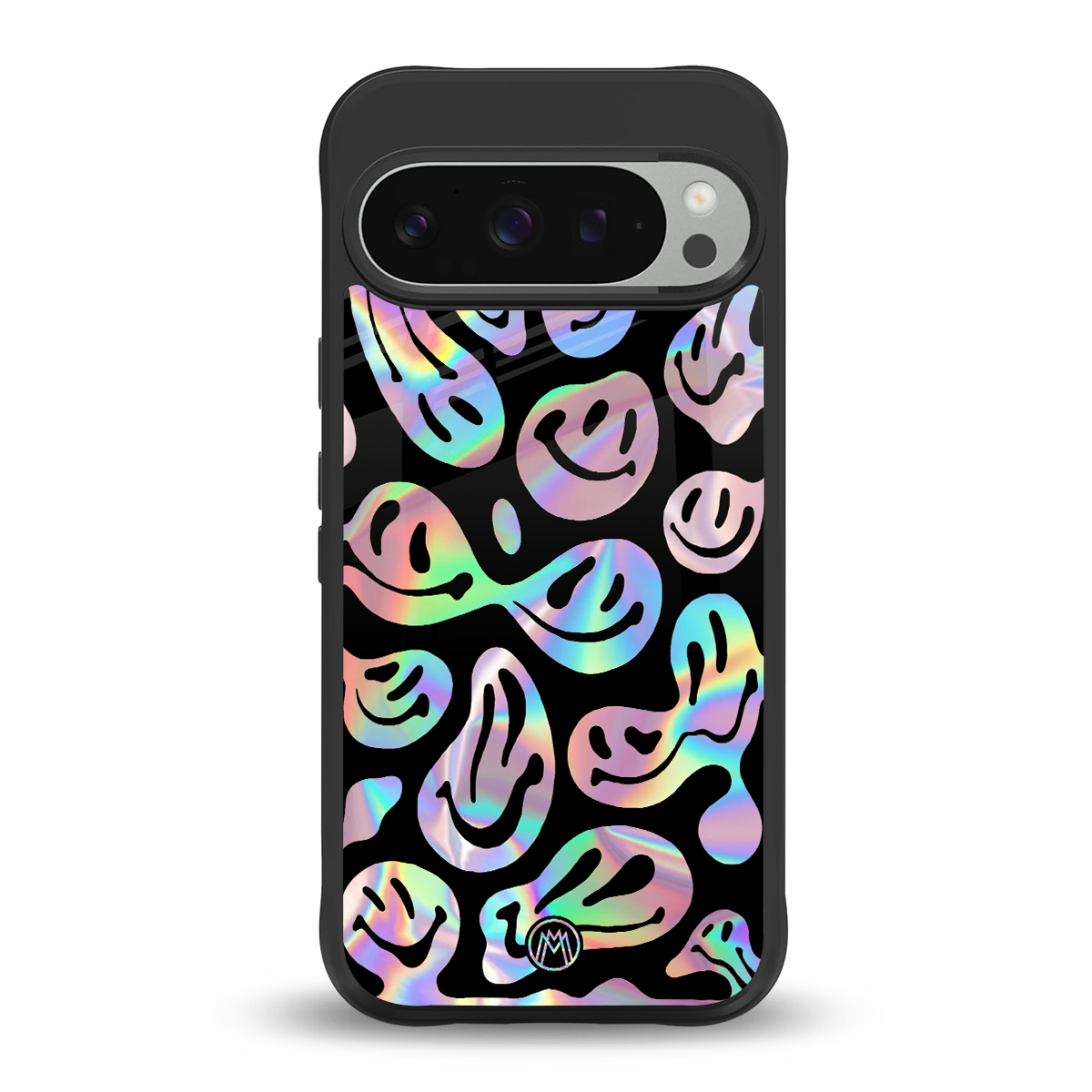 acid smiles chromatic edition back phone cover | glass case for google pixel 9 pro