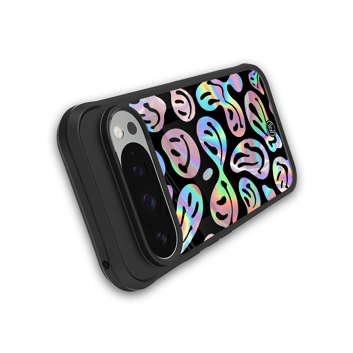 acid smiles chromatic edition back phone cover | glass case for google pixel 9 pro