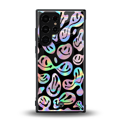 acid smiles chromatic edition back phone cover | glass case for samsung galaxy s24 ultra
