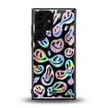 acid smiles chromatic edition back phone cover | glass case for samsung galaxy s23 ultra
