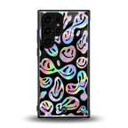 acid smiles chromatic edition back phone cover | glass case for samsung galaxy s23 ultra