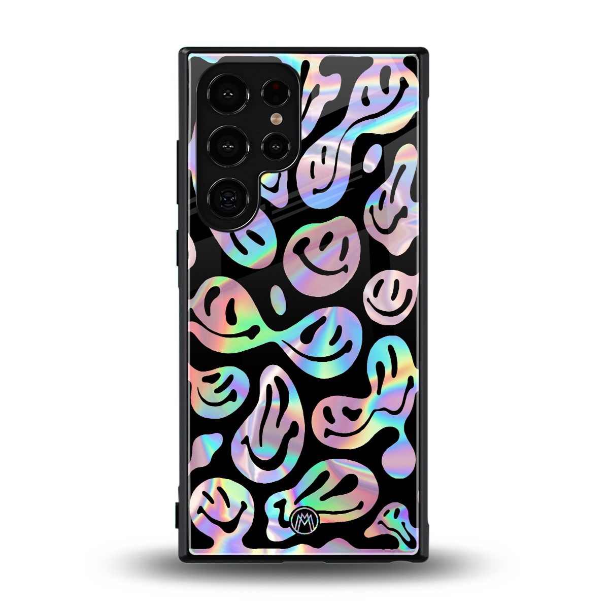acid smiles chromatic edition back phone cover | glass case for samsung galaxy s23 ultra