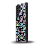 acid smiles chromatic edition back phone cover | glass case for samsung galaxy s24 ultra