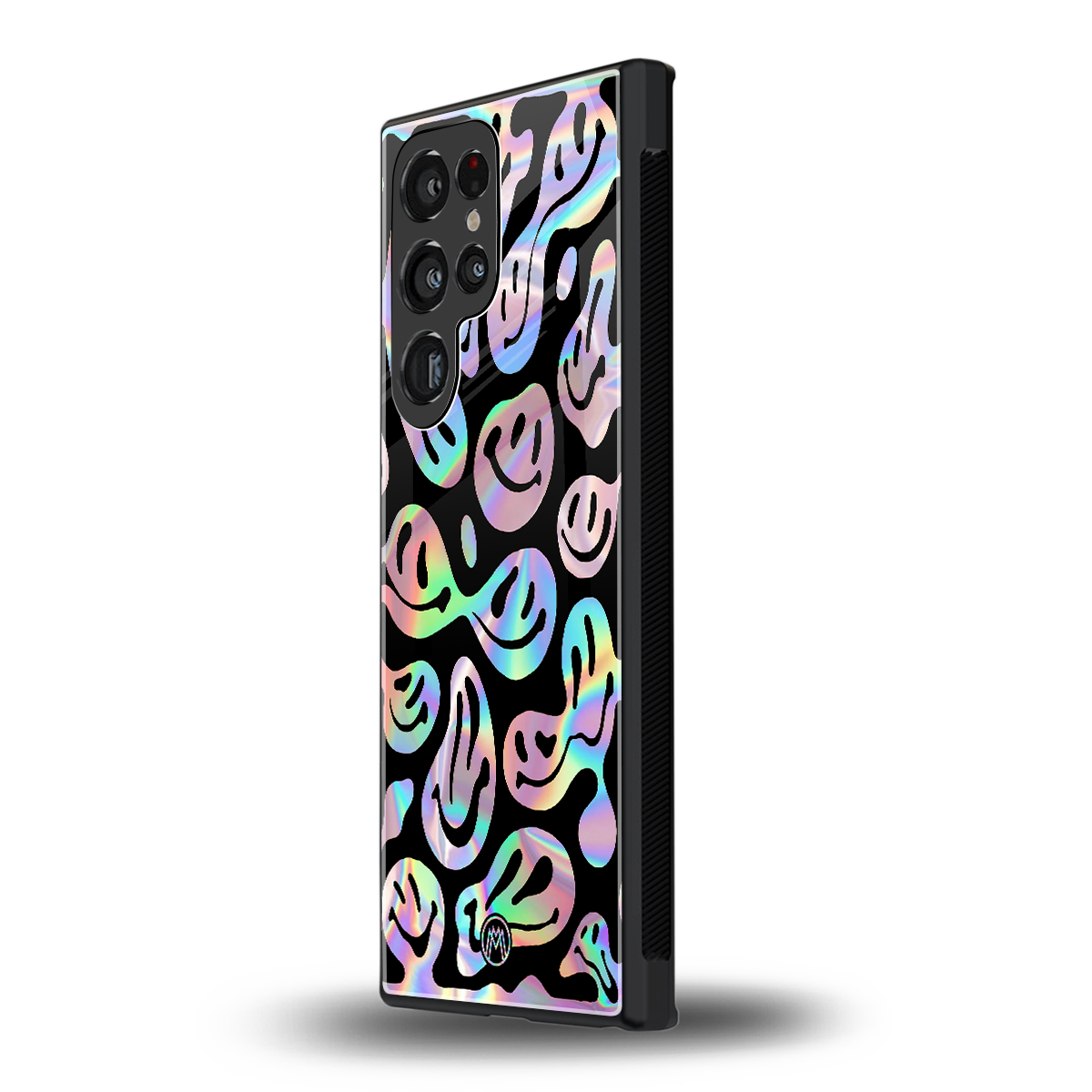 acid smiles chromatic edition back phone cover | glass case for samsung galaxy s23 ultra