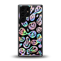 acid smiles chromatic edition back phone cover | glass case for samsung galaxy s25 ultra