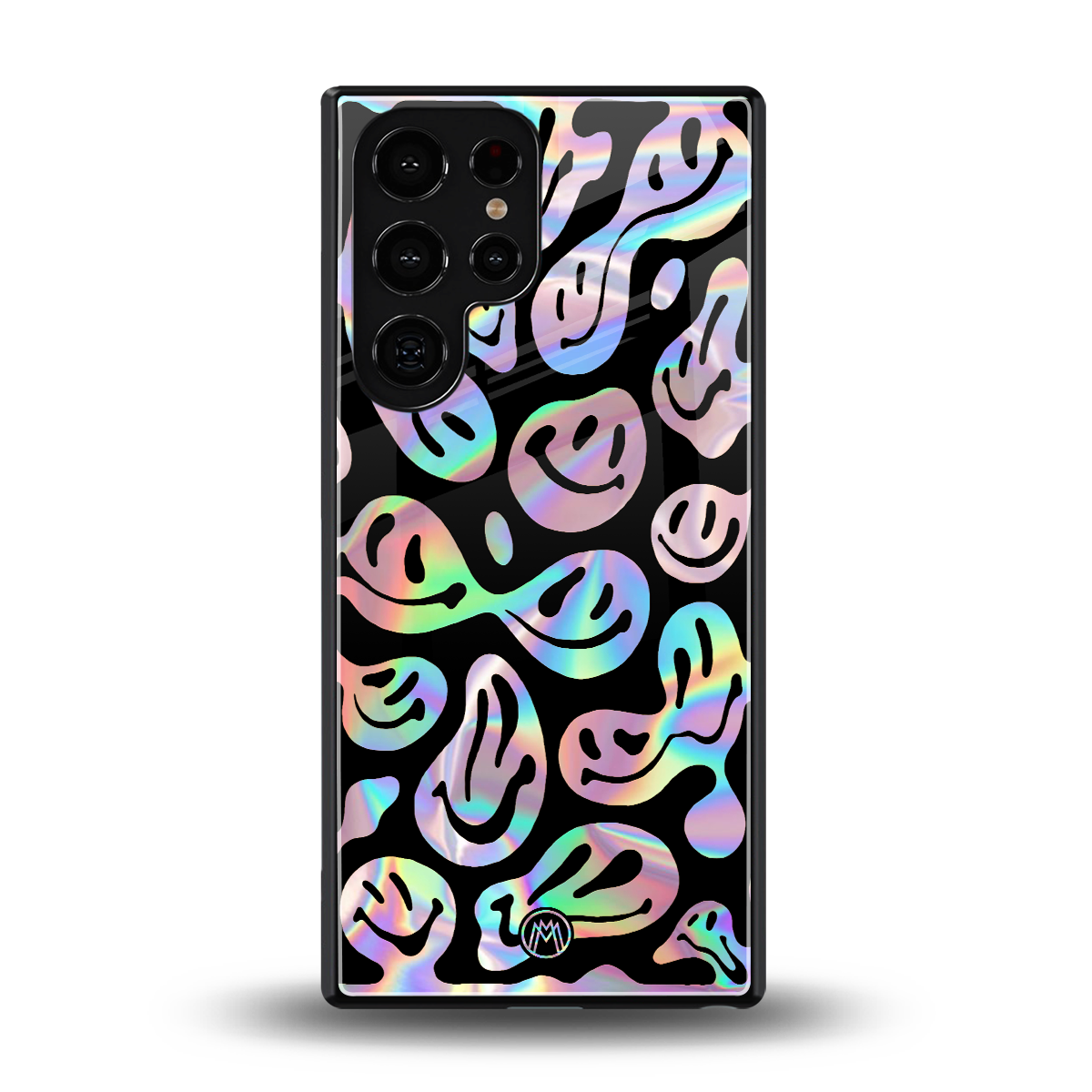 acid smiles chromatic edition back phone cover | glass case for samsung galaxy s25 ultra