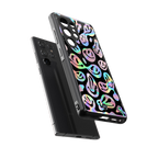 acid smiles chromatic edition back phone cover | glass case for samsung galaxy s25 ultra