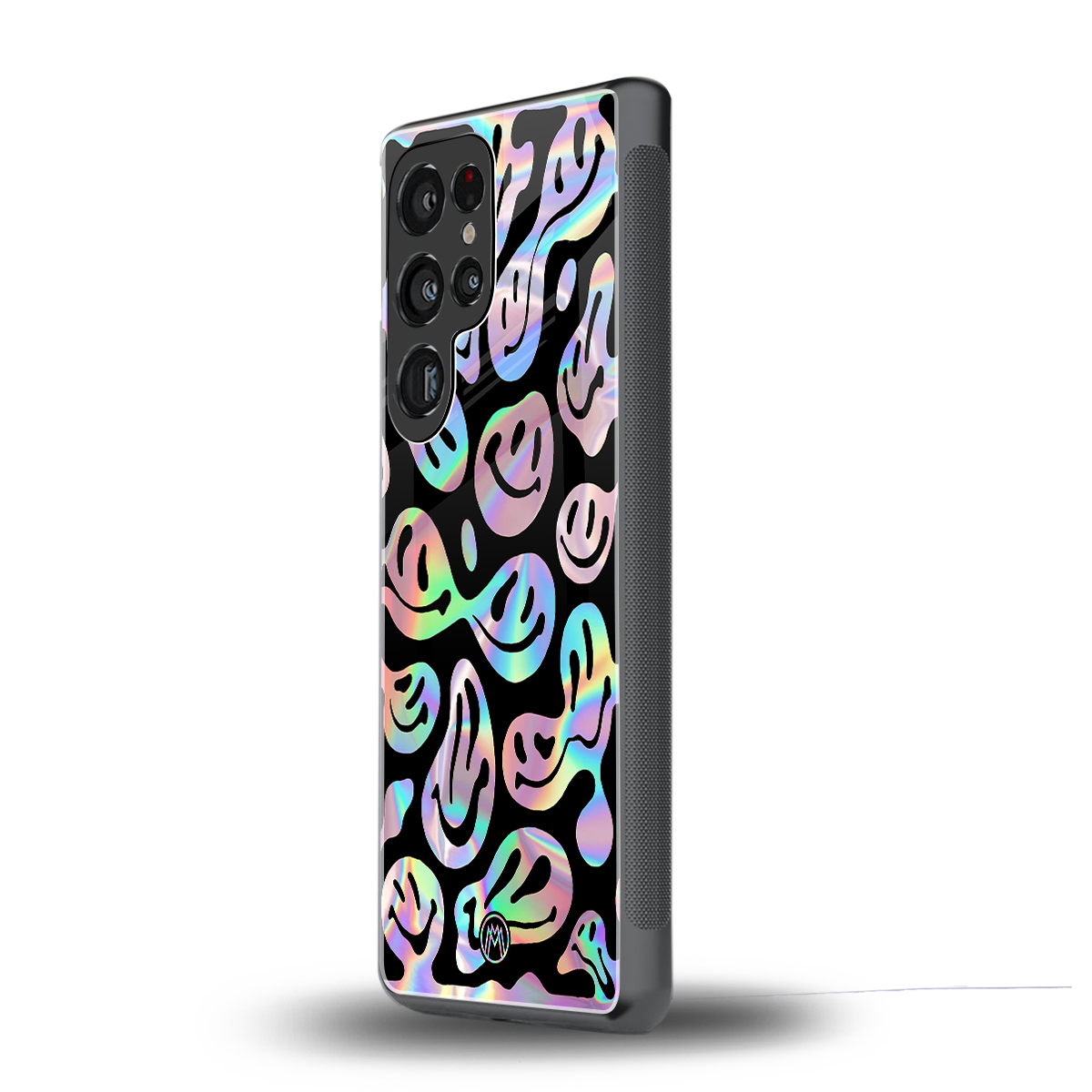 acid smiles chromatic edition back phone cover | glass case for samsung galaxy s25 ultra