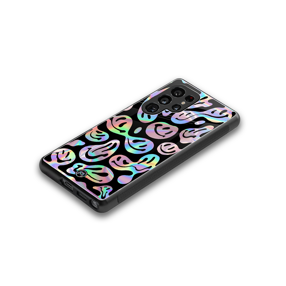 acid smiles chromatic edition back phone cover | glass case for samsung galaxy s25 ultra