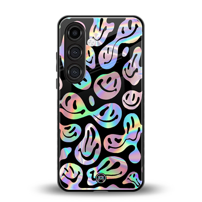 acid smiles chromatic edition back phone cover | glass case for samsung galaxy s24 fe