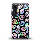 acid smiles chromatic edition back phone cover | glass case for samsung galaxy s25